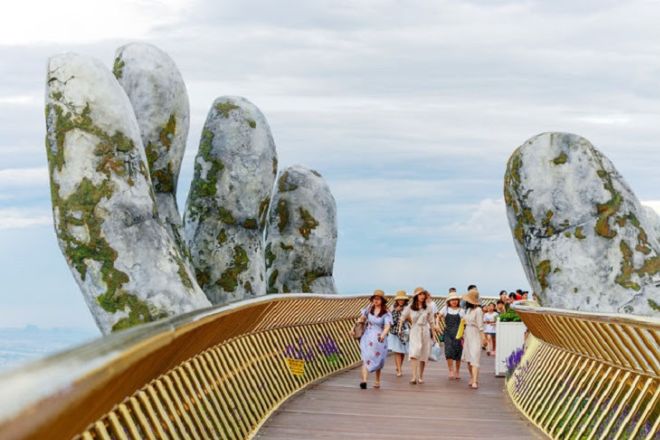 Amazing Golden Bridge On Ban Na Hills In Da Nang, Vietnam