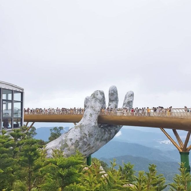Amazing Golden Bridge On Ban Na Hills In Da Nang, Vietnam