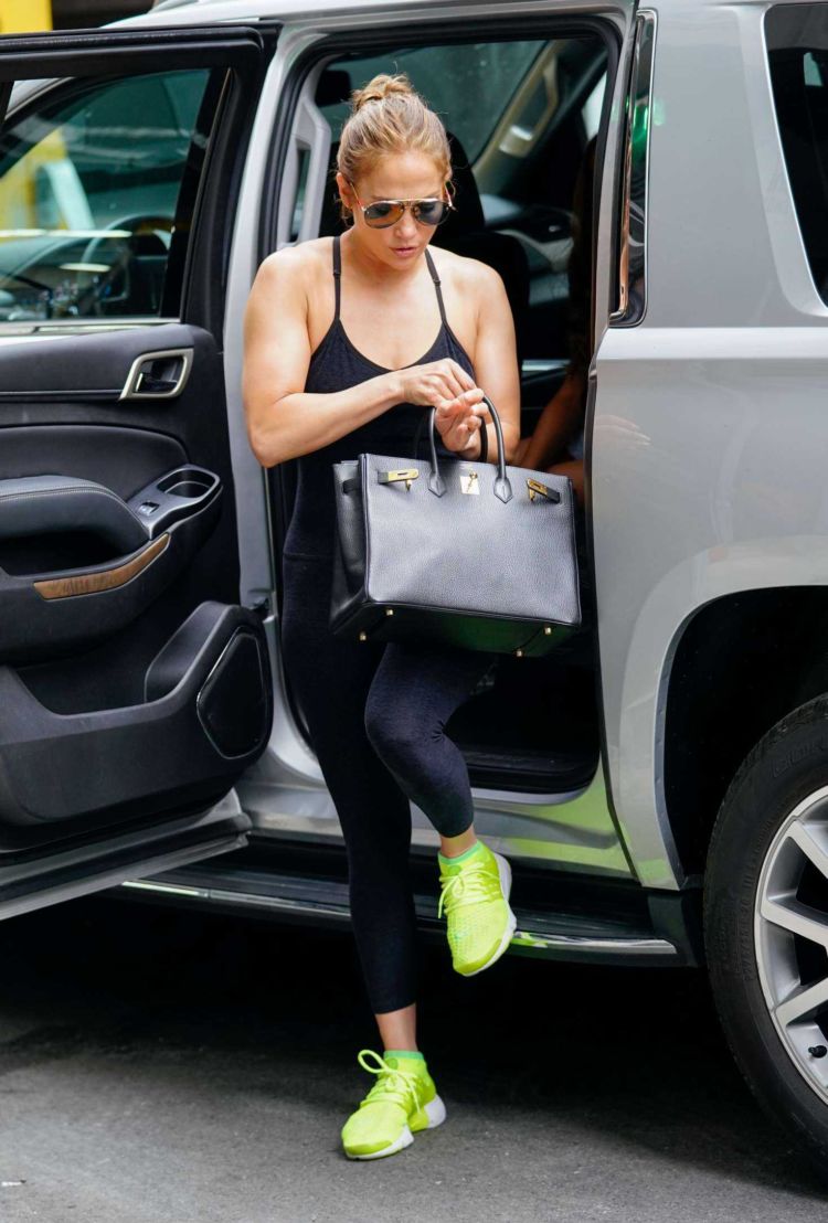 Jennifer Lopez Candids In Tights, Out In New York