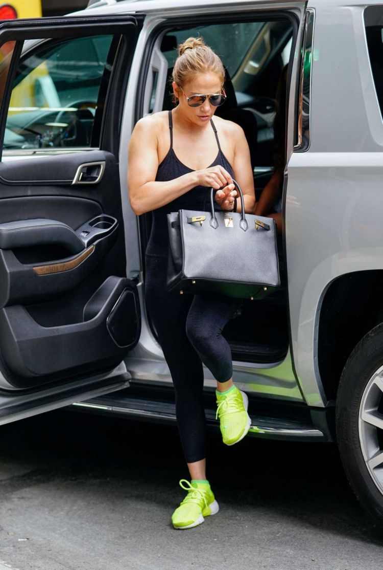 Jennifer Lopez Candids In Tights, Out In New York