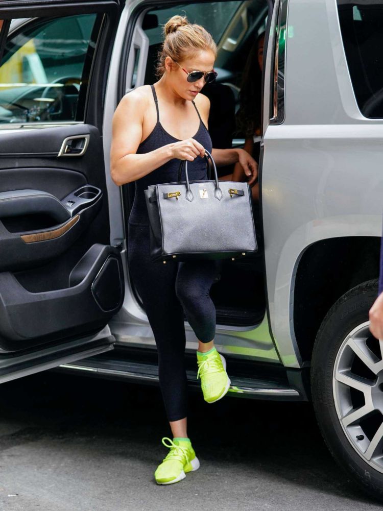 Jennifer Lopez Candids In Tights, Out In New York