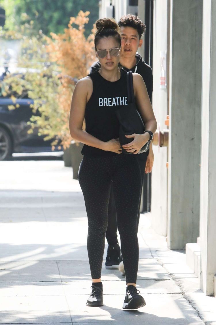 Jessica Alba Candids Outside A Gym In West Hollywood