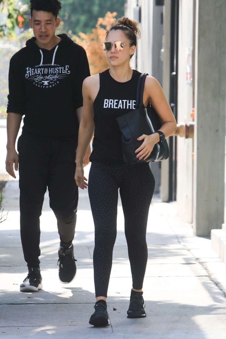 Jessica Alba Candids Outside A Gym In West Hollywood