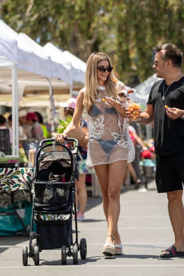 Rachel McCord Candids At The Farmers Market With Her Dogs In LA