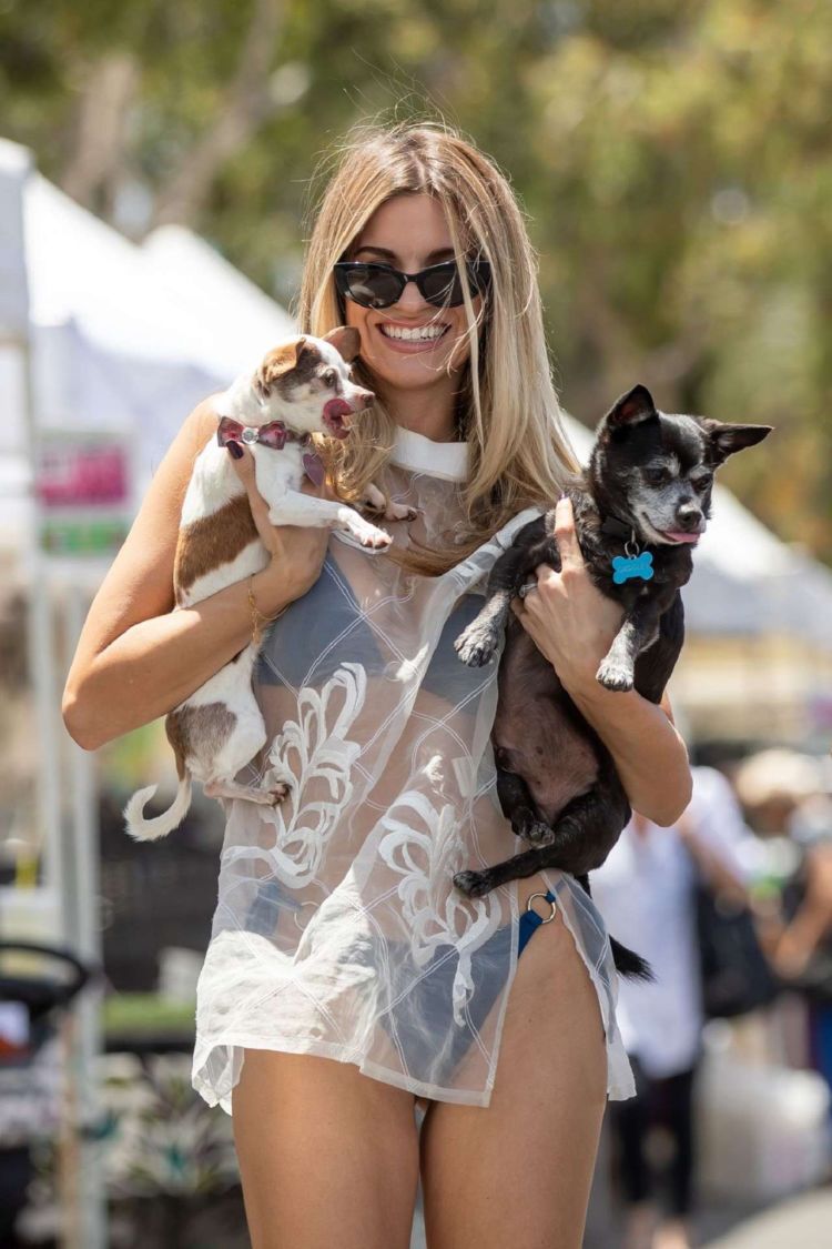 Rachel McCord Candids At The Farmers Market With Her Dogs In LA