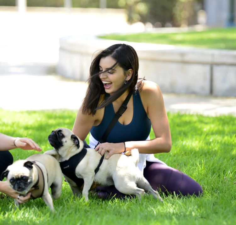 Pretty Rebecca Black Practicing Yoga In A Park