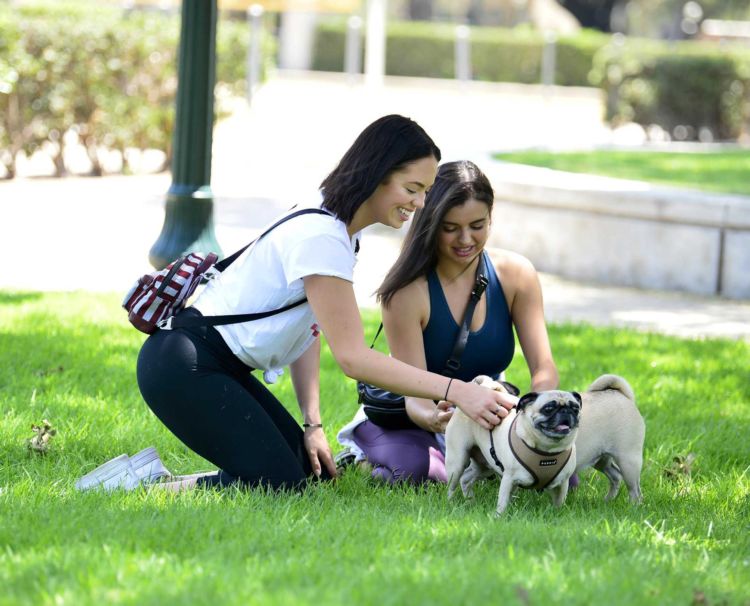 Pretty Rebecca Black Practicing Yoga In A Park