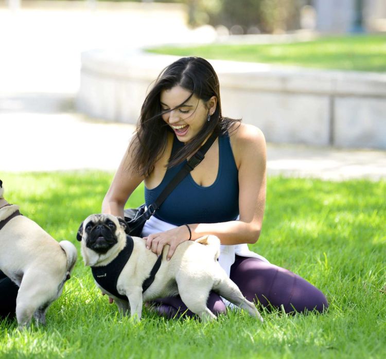 Pretty Rebecca Black Practicing Yoga In A Park