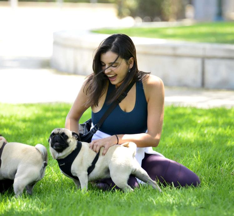 Pretty Rebecca Black Practicing Yoga In A Park
