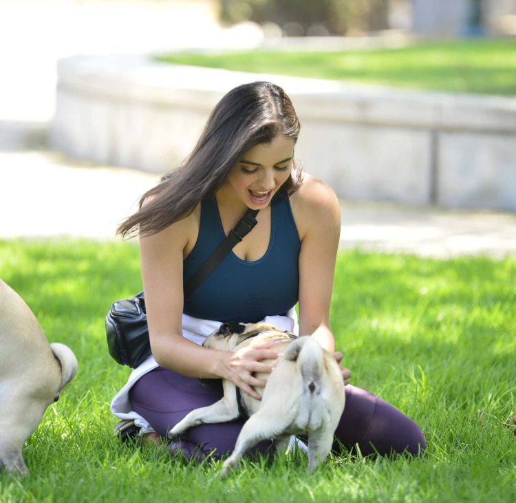 Pretty Rebecca Black Practicing Yoga In A Park