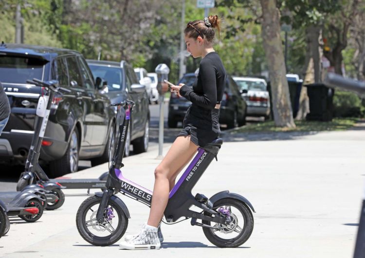 Thylane Blondeau Cycling Out In West Hollywood