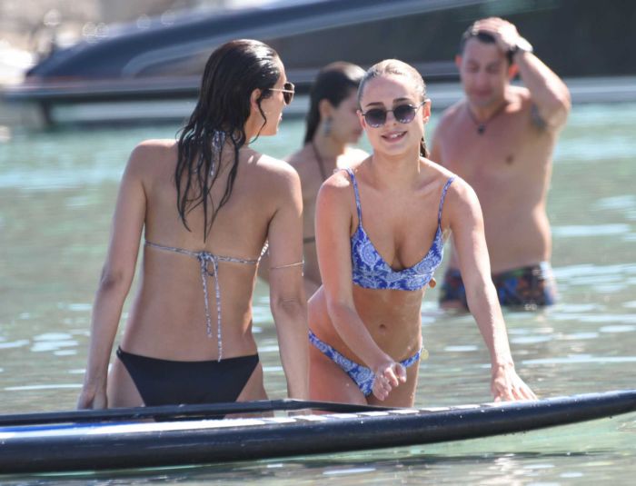 Amy Jackson and Kimberley Garner Together In Bikini At The Beach