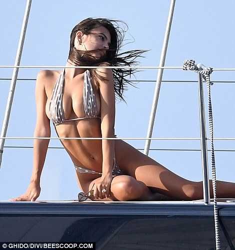 Emily Ratajkowski In Bikini At The Yacht In Sardinia