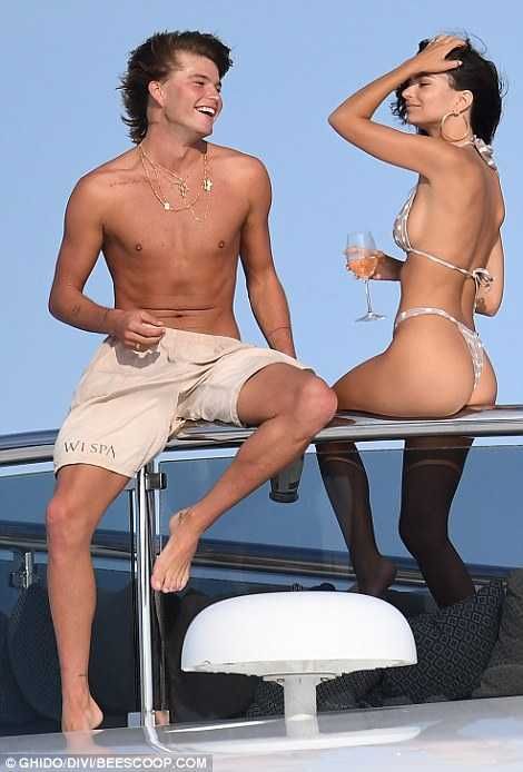 Emily Ratajkowski In Bikini At The Yacht In Sardinia