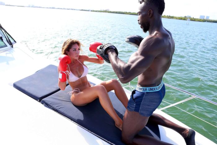 Farrah Abraham Boxing On Yacht In Miami