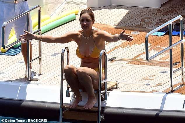 Katharine McPhee In A Bikini On a Yacht In Capri, Italy