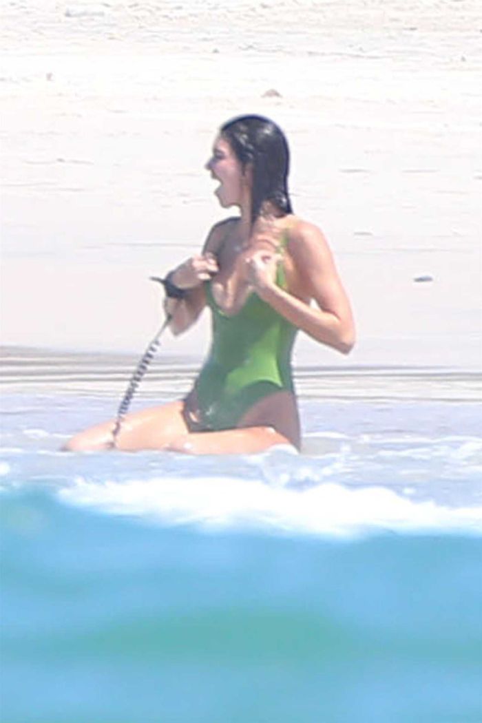 Kendall Jenner Enjoys Swimsuit Surfing In Mexico