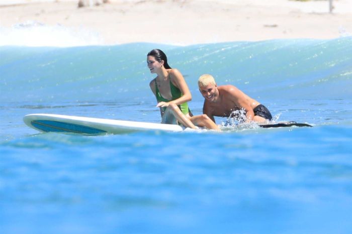Kendall Jenner Enjoys Swimsuit Surfing In Mexico