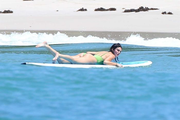 Kendall Jenner Enjoys Swimsuit Surfing In Mexico