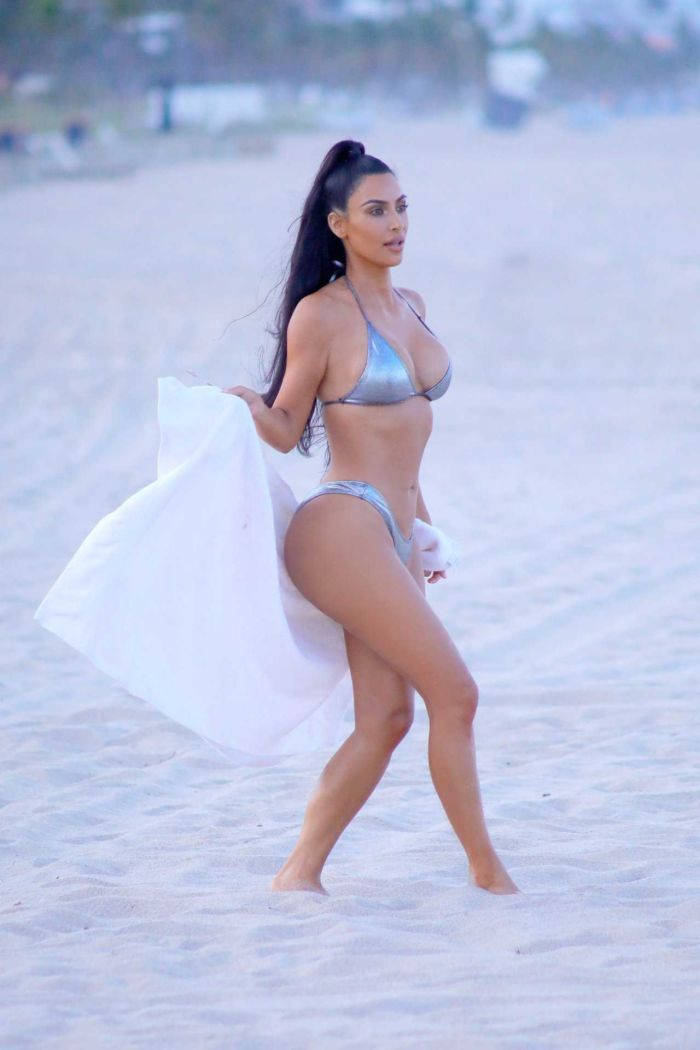 Kim Kardashian And Her Best Friend Larsa Pippen Pose Together In Metallic Swimsuits