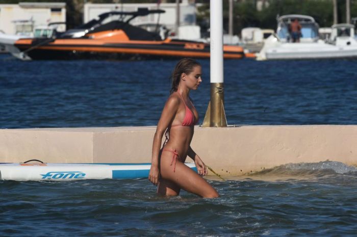Kimberley Garner Enjoys Bikini Surfing At The Beach In St Tropez