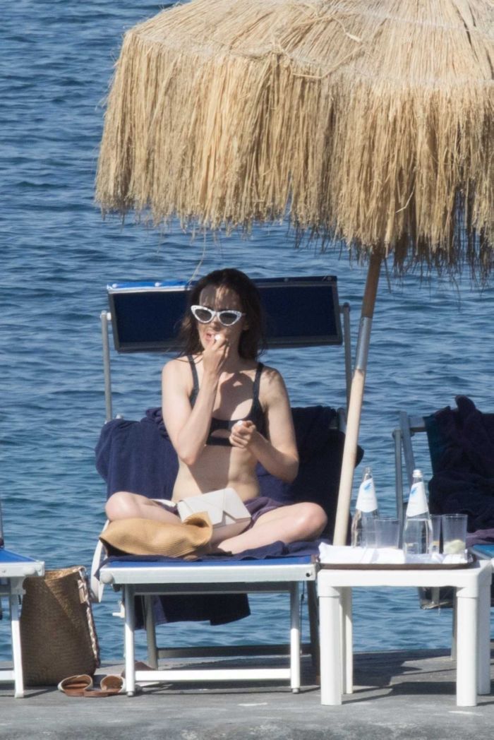 Lily Collins Bikini Vacation In Ischia, Italy