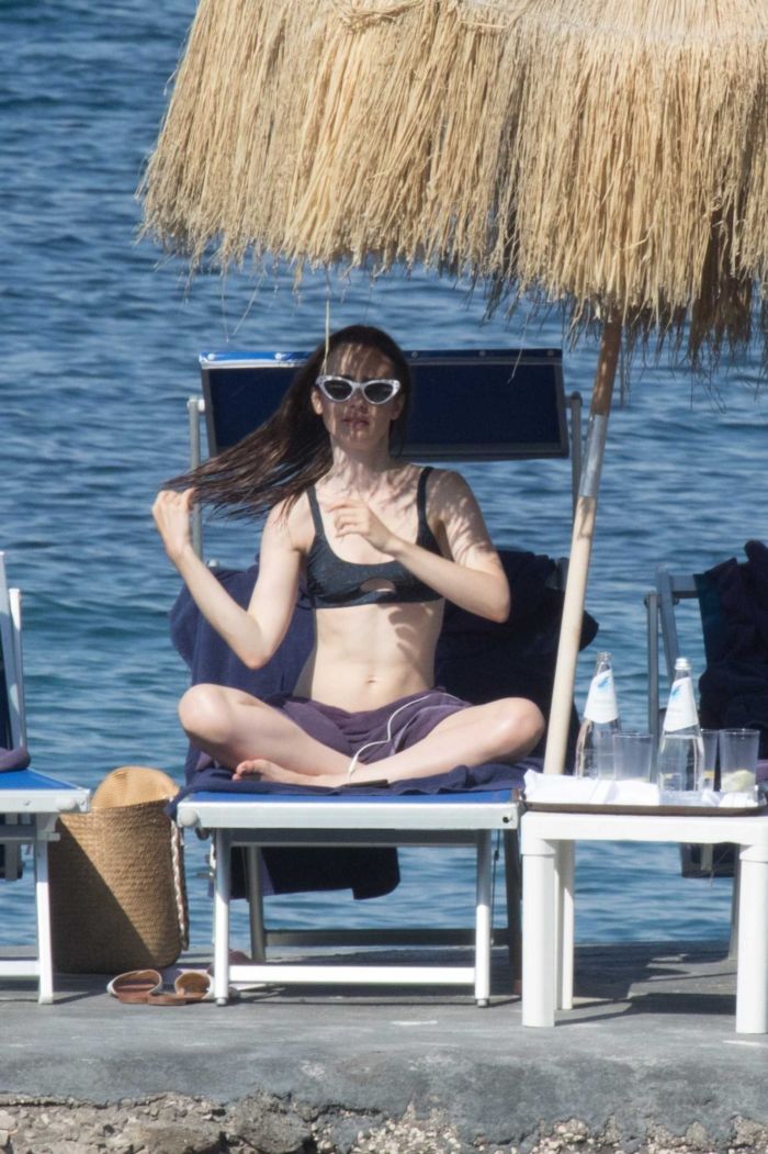 Lily Collins Bikini Vacation In Ischia, Italy