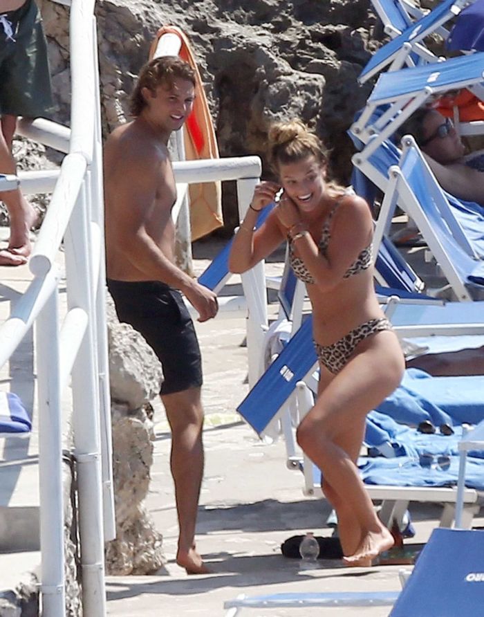 Nina Agdal In A Leapord Bikini On A Vacation In Capri