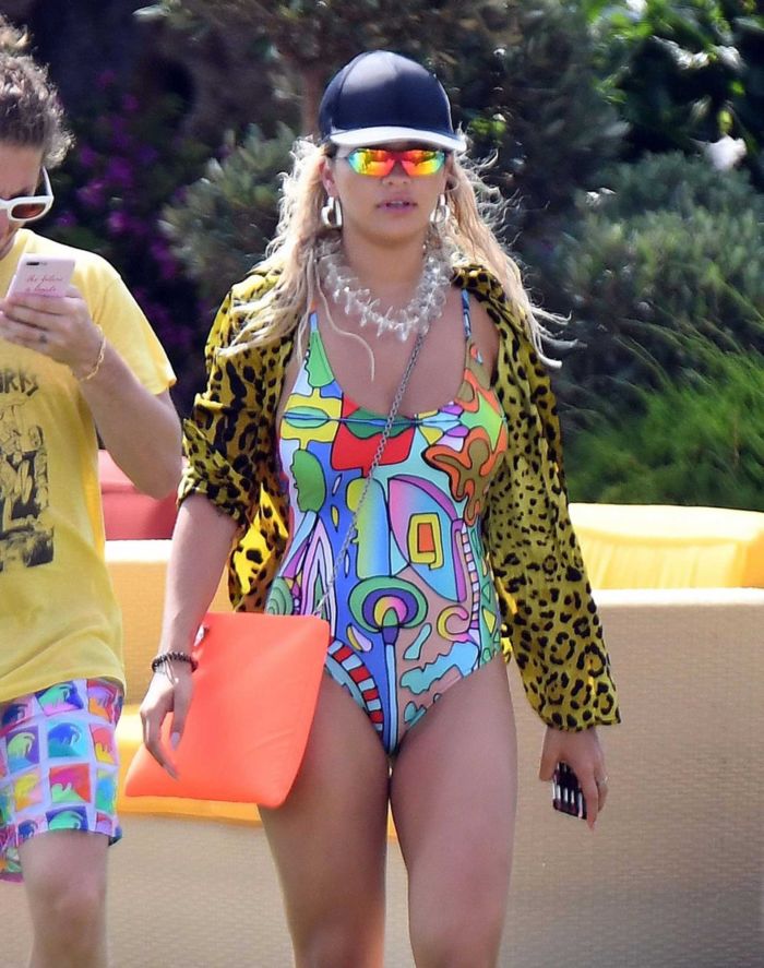Rita Ora Enjoying In Swimsuit On A Yacht In Porto Cervo