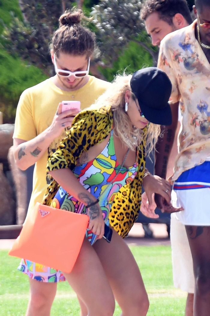 Rita Ora Enjoying In Swimsuit On A Yacht In Porto Cervo