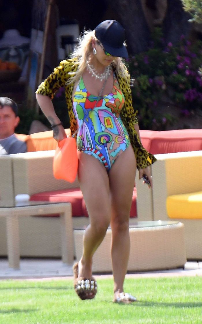 Rita Ora Enjoying In Swimsuit On A Yacht In Porto Cervo