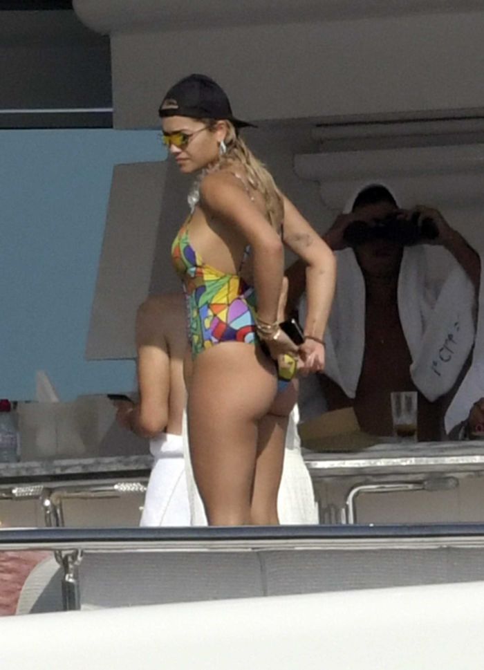 Rita Ora Enjoying In Swimsuit On A Yacht In Porto Cervo