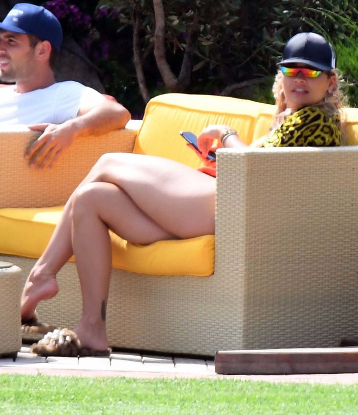 Rita Ora Enjoying In Swimsuit On A Yacht In Porto Cervo