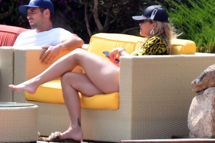 Rita Ora Enjoying In Swimsuit On A Yacht In Porto Cervo