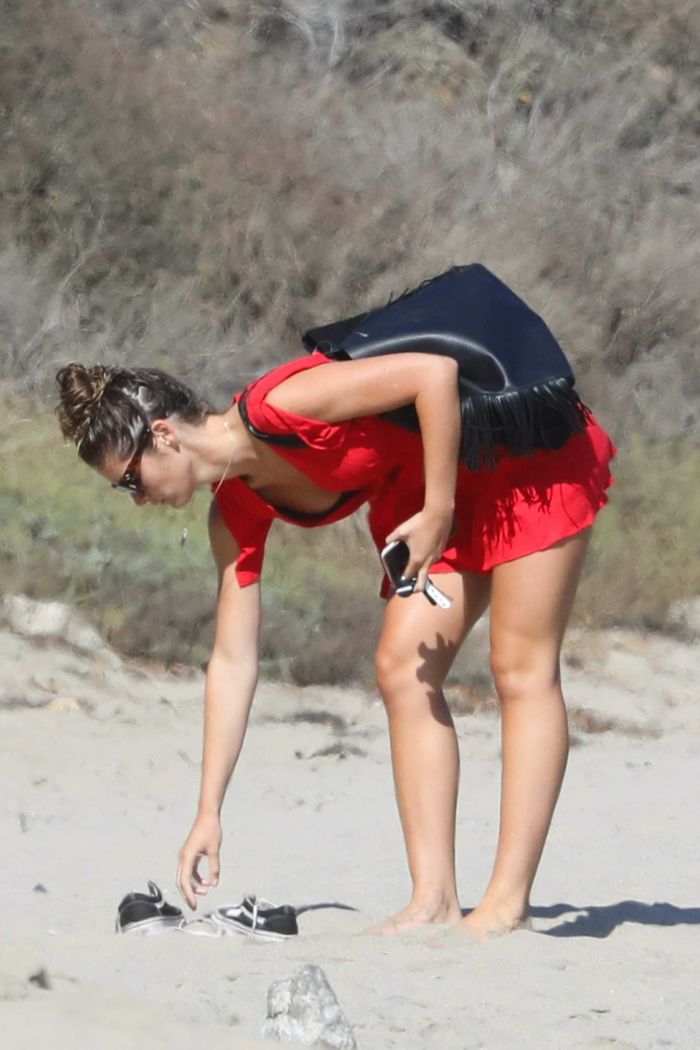 Shauna Sexton Hits The Beach In Red Dress